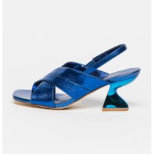 Sandale slingback de piele cu toc kitten