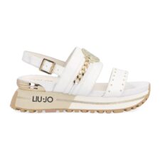 Sandale slingback de piele ecologica cu detaliu metalic