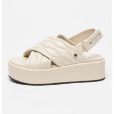 Sandale slingback de piele ecologica cu garnituri cusute Opal