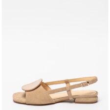 Sandale slingback de piele intoarsa cu aplicatie decorativa Onice