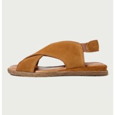 Sandale slingback de piele intoarsa cu barete incrucisate Dayana