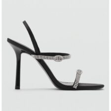 Sandale slingback decorat cu strasuri