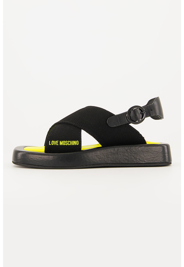 Sandale slingback din piele cu talpa wedge 1 Sandale slingback din piele cu talpa wedge