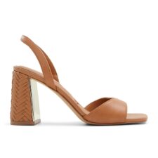 Sandale slingback din piele cu toc masiv Mirale