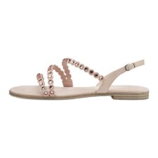 Sandale slingback din piele ecologica cu aplicatii cu strasuri