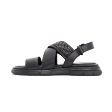 Sandale slingback din piele si material textil Boane