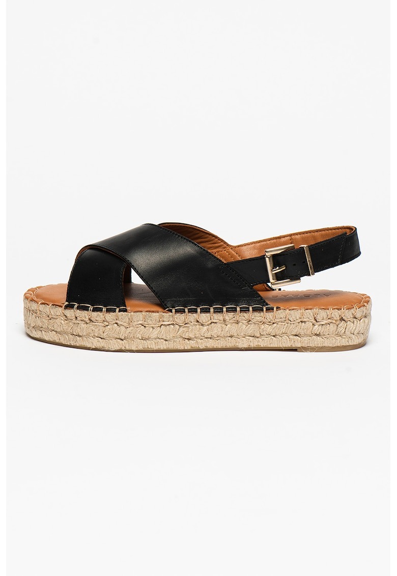 Sandale slingback flatform tip espadrile de piele Crossed 1 Sandale slingback flatform tip espadrile de piele Crossed