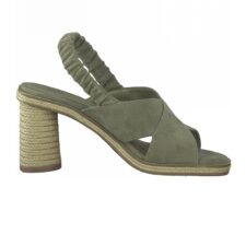 Sandale slingback tip espadrile cu toc bloc
