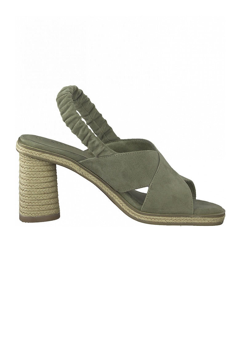 Sandale slingback tip espadrile cu toc bloc 1 Sandale slingback tip espadrile cu toc bloc