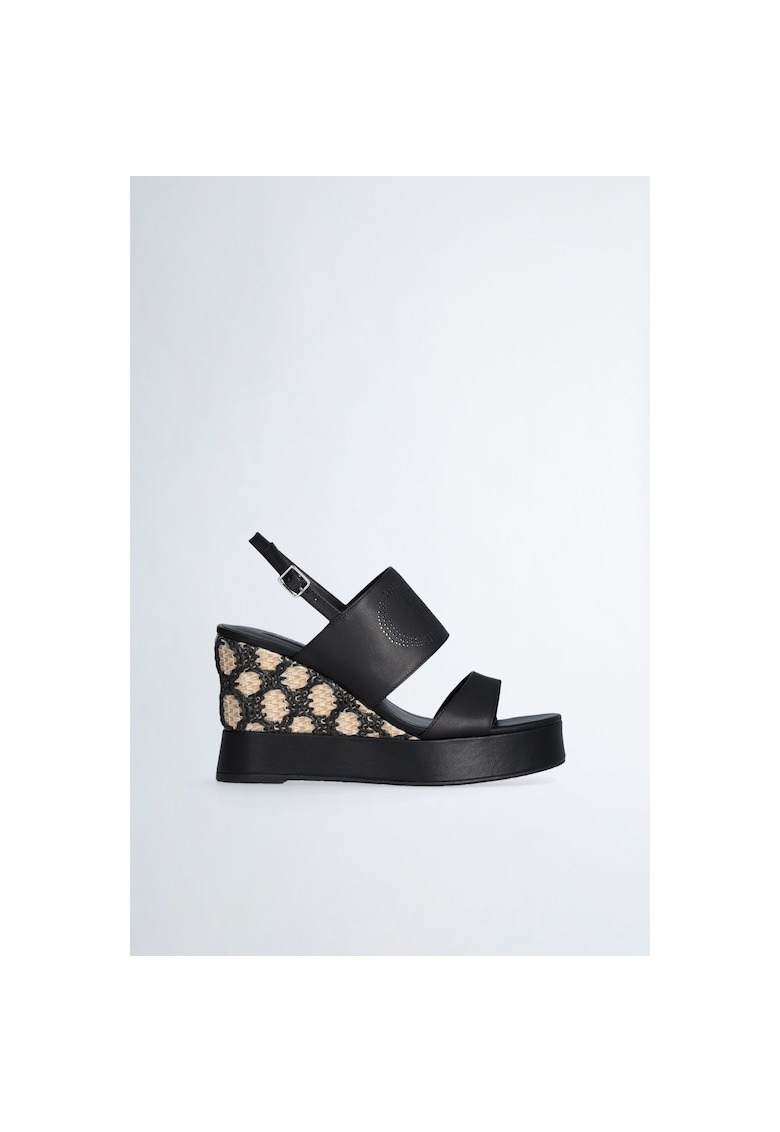 Sandale slingback wedge de piele 1 Sandale slingback wedge de piele