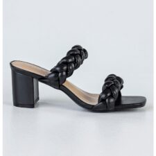 Sandale slip-on cu aspect impletit