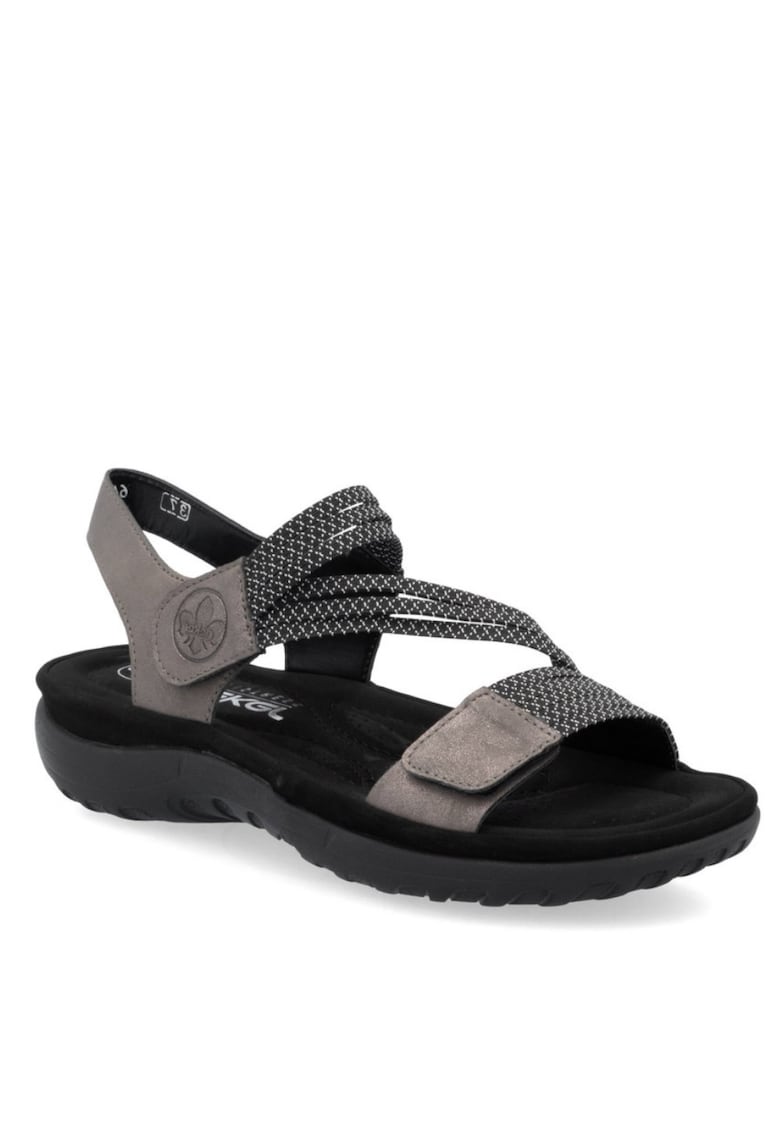 Sandale sportive de damă Rieker cu velcro în amestec negru 64870-42 1 Sandale sportive de damă Rieker cu velcro în amestec negru 64870-42