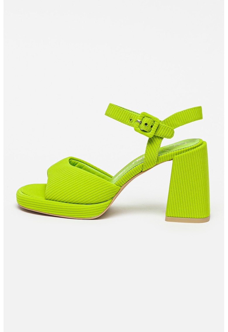 Sandale textile cu toc masiv 1 Sandale textile cu toc masiv