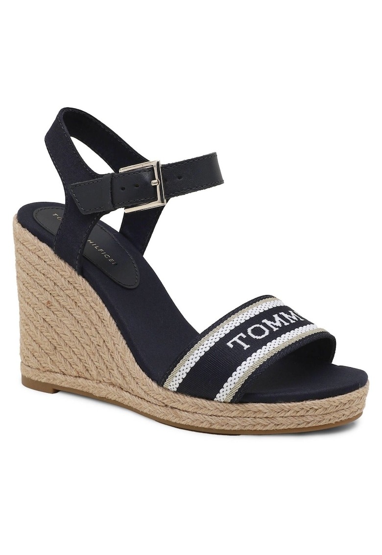 Sandale tip espadrile cu logo 1 Sandale tip espadrile cu logo