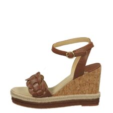Sandale tip espadrile cu talpa wedge si insertie de pluta
