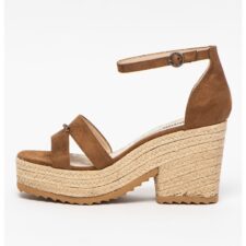 Sandale tip espadrile cu toc masiv