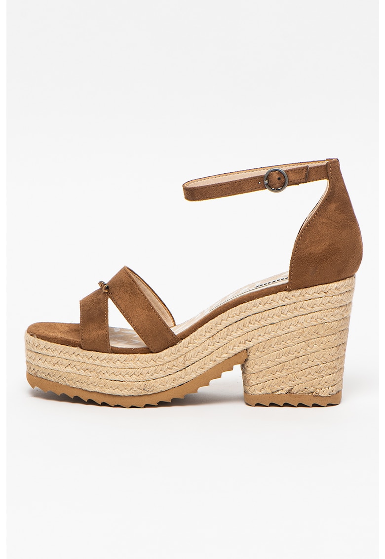 Sandale tip espadrile cu toc masiv 1 Sandale tip espadrile cu toc masiv