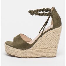 Sandale tip espadrile de piele intoarsa ecologica cu bareta infasurabila Marea