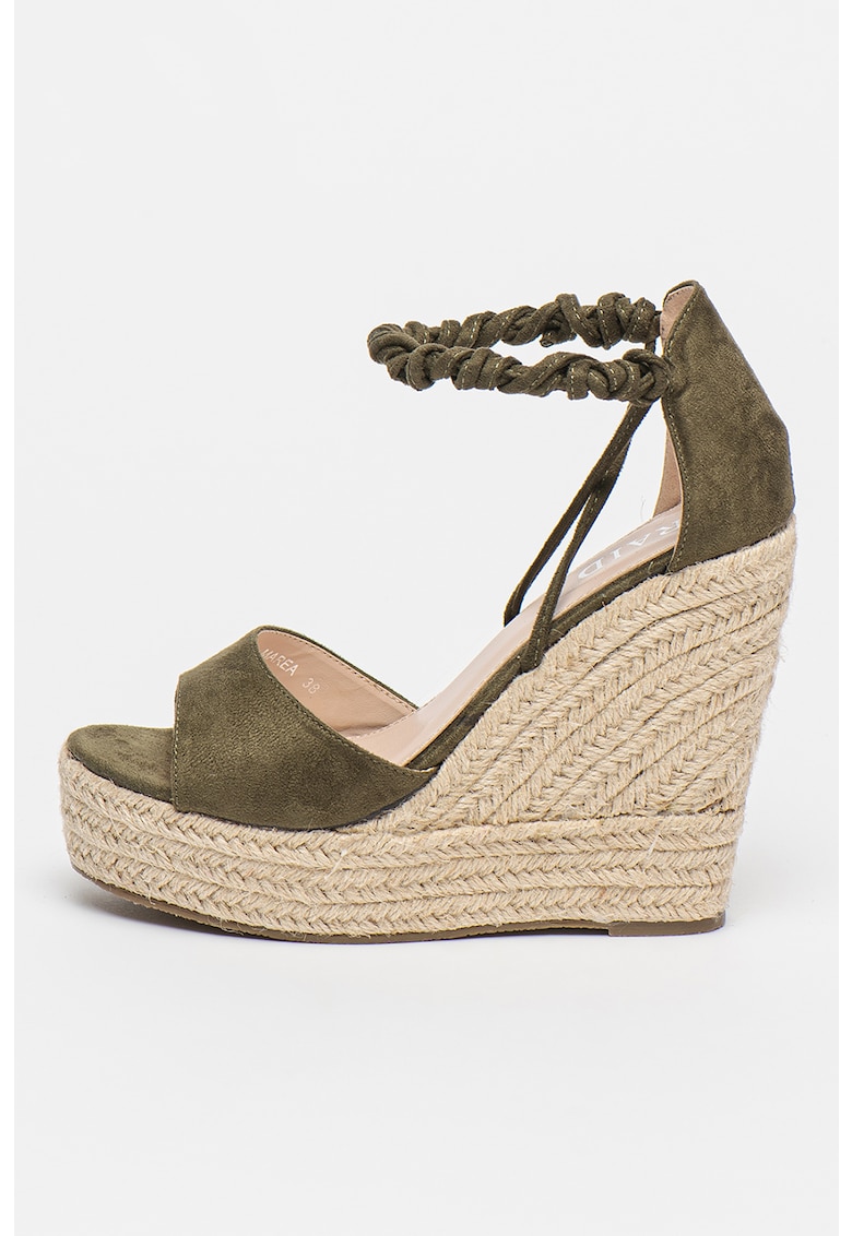 Sandale tip espadrile de piele intoarsa ecologica cu bareta infasurabila Marea 1 Sandale tip espadrile de piele intoarsa ecologica cu bareta infasurabila Marea