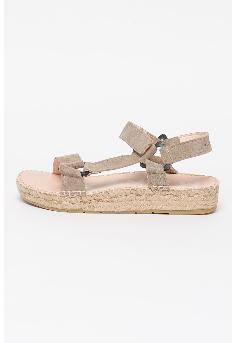Sandale tip espadrile de piele intoarsa 1 Sandale tip espadrile de piele intoarsa
