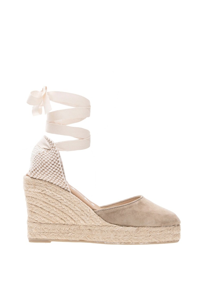 Sandale tip espadrile din piele intoarsa cu talpa wedge Hamptons 1 Sandale tip espadrile din piele intoarsa cu talpa wedge Hamptons