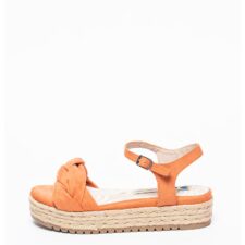 Sandale tip espadrile flatform de piele intoarsa ecologica
