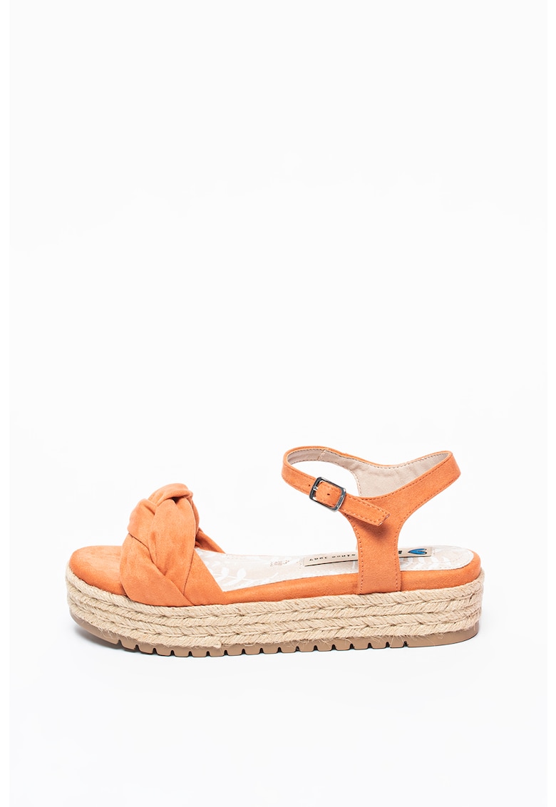 Sandale tip espadrile flatform de piele intoarsa ecologica 1 Sandale tip espadrile flatform de piele intoarsa ecologica