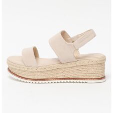 Sandale tip espadrile wedge de piele intoarsa