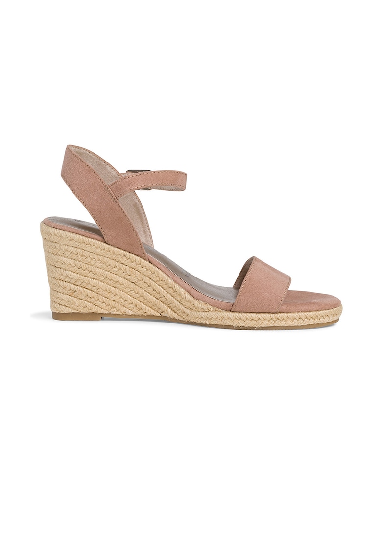 Sandale tip espadrile wedge de piele intoarsa sintetica 1 Sandale tip espadrile wedge de piele intoarsa sintetica