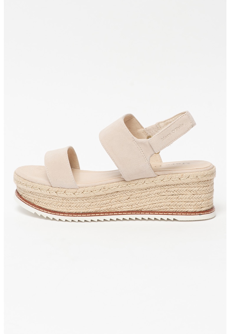 Sandale tip espadrile wedge de piele intoarsa 1 Sandale tip espadrile wedge de piele intoarsa