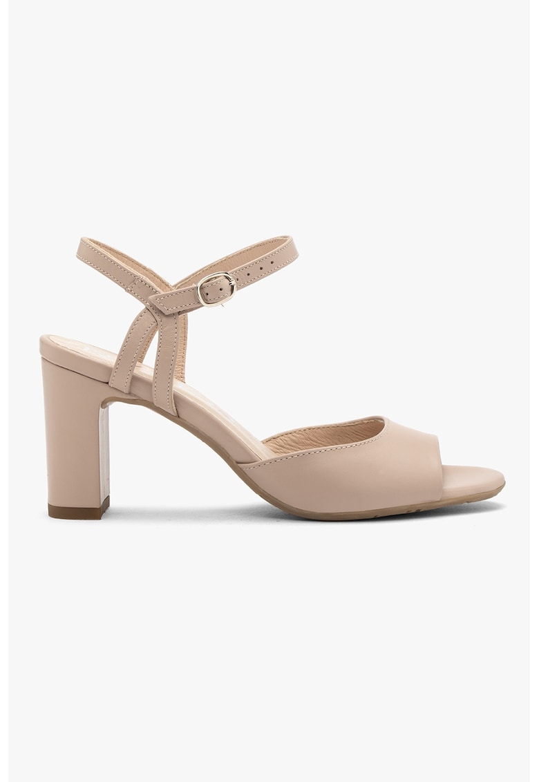 Sandale uni cu toc masiv 1 Sandale uni cu toc masiv