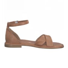 Sandale uni de piele cu barete incrucisate