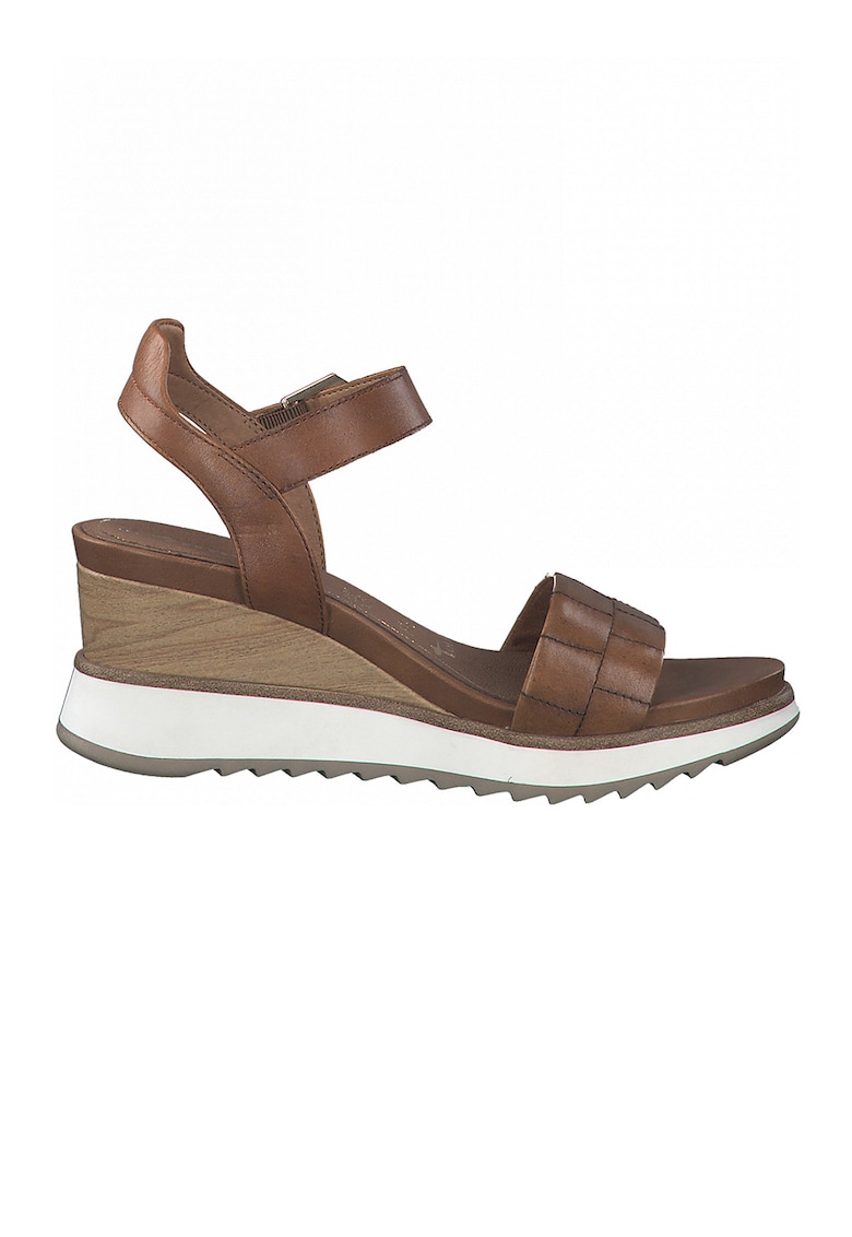 Sandale uni wedge de piele 1 Sandale uni wedge de piele