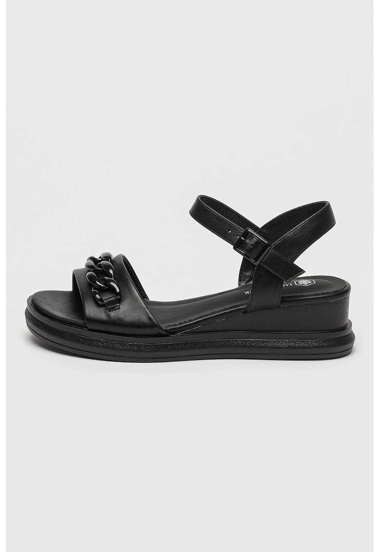 Sandale wedge cu aplicatie de lant Flieroy 1 Sandale wedge cu aplicatie de lant Flieroy