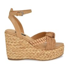 Sandale wedge cu aspect tesut Eaden