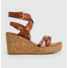 Sandale wedge cu bareta cu catarama