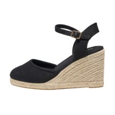 Sandale wedge cu catarama si model uni