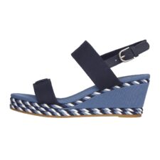 Sandale wedge cu detalii contrastante