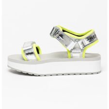 Sandale wedge cu detalii lacuite