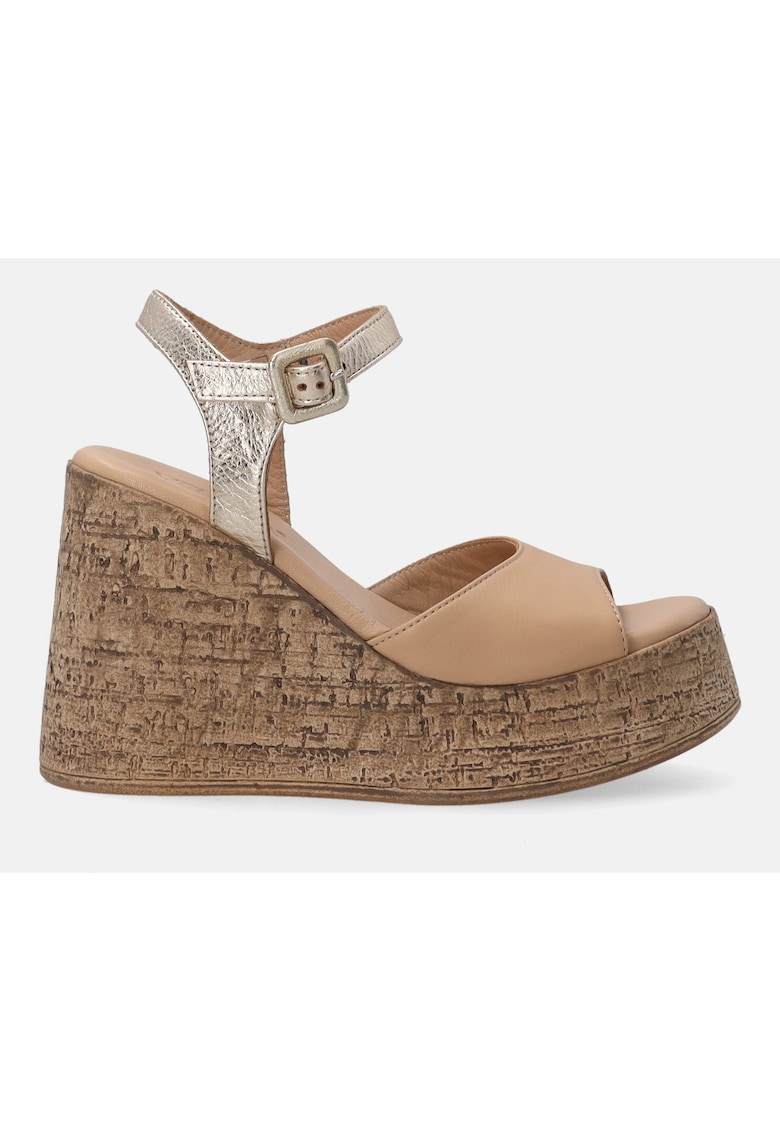 Sandale wedge cu detaliu metalizat 1 Sandale wedge cu detaliu metalizat