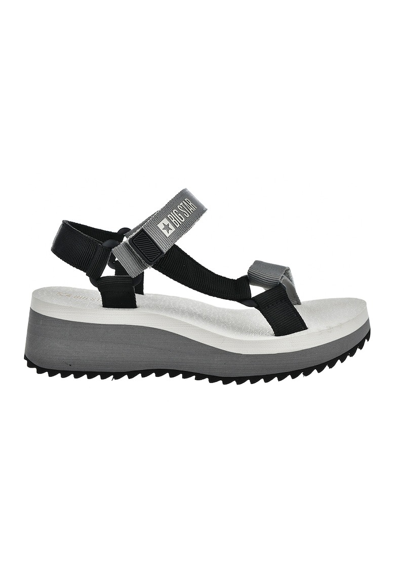 Sandale wedge cu model colorblock 1 Sandale wedge cu model colorblock