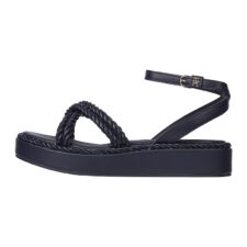 Sandale wedge cu model impletit