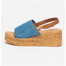 Sandale wedge de denim