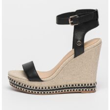 Sandale wedge de piele cu bareta pe glezna Elevated
