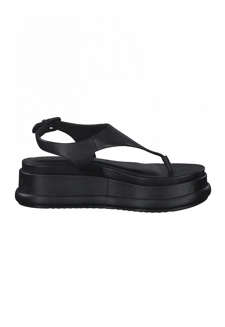 Sandale wedge de piele cu bareta separatoare 1 Sandale wedge de piele cu bareta separatoare