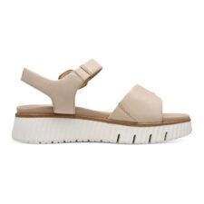 Sandale wedge de piele cu catarama