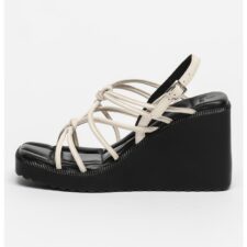Sandale wedge de piele cu detalii nod New-Wanda