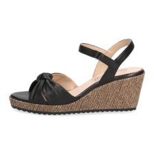 Sandale wedge de piele cu detaliu nod