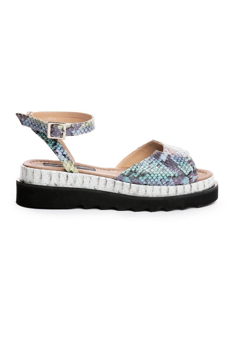 Sandale wedge de piele cu imprimeu piele de sarpe Brooklyn 1 Sandale wedge de piele cu imprimeu piele de sarpe Brooklyn