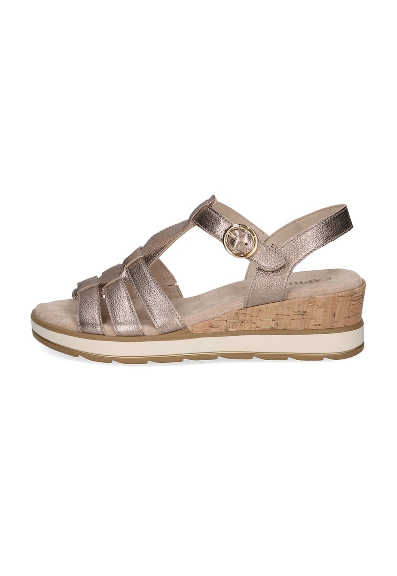 Sandale wedge de piele cu o catarama 1 Sandale wedge de piele cu o catarama